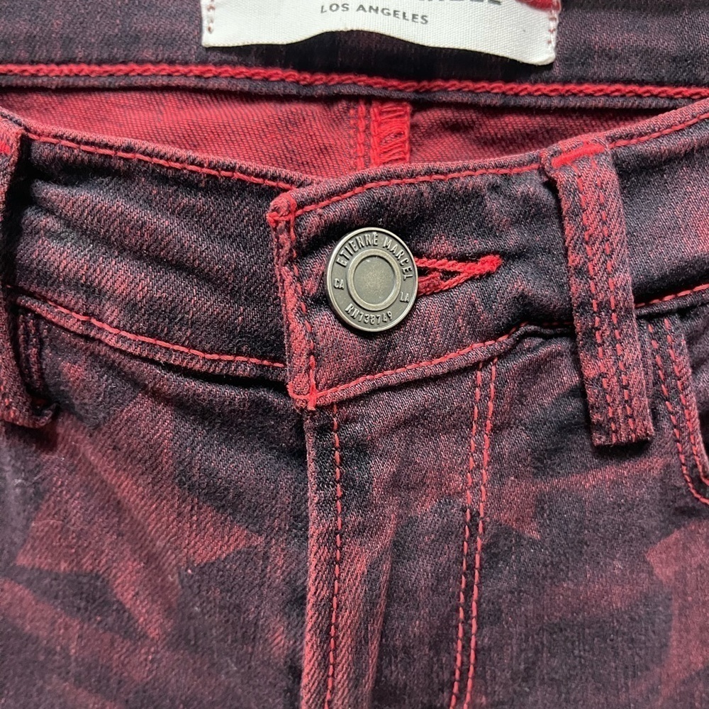 Etienne Marcel "Roos" jeans with star graphic print. Mid-rise; button-zip fly. - Picture 9 of 11